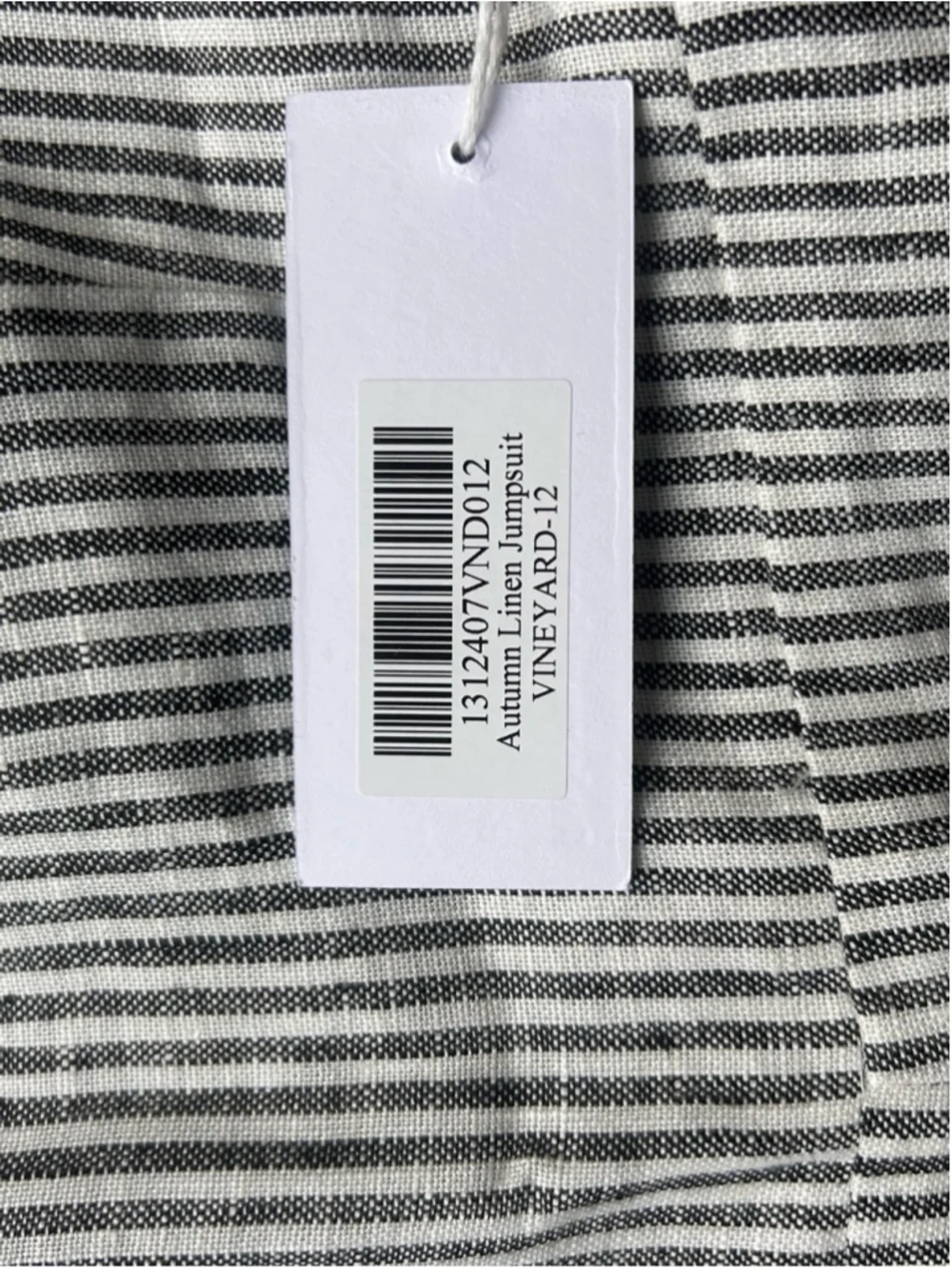 Reformation Autumn Linen Jumpsuit Vineyard Stripe Open Back Wide Leg Size 12 NWT